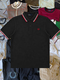 Fred Perry Polo | Schwarz / Rot | Gr. M