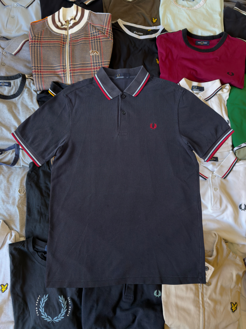 Fred Perry Polo | Schwarz / Rot | Gr. M