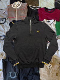 Fred Perry Quarterzip | Schwarz | Gr. S