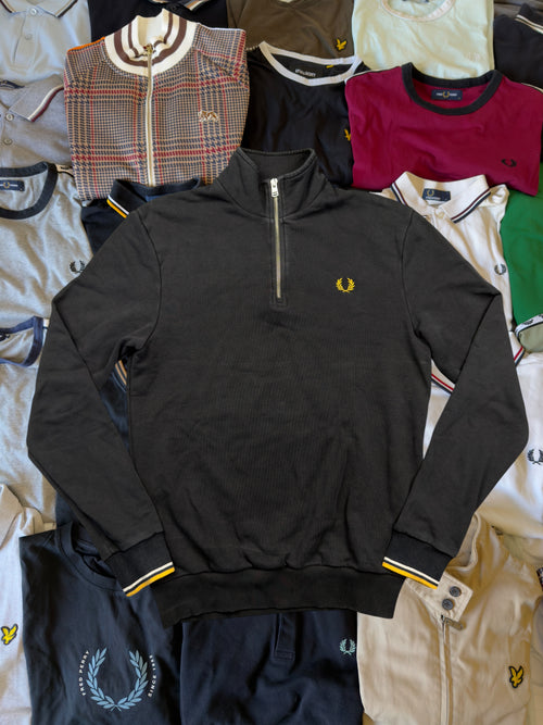 Fred Perry Quarterzip | Schwarz | Gr. S
