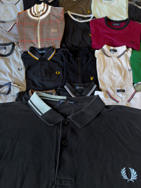Fred Perry Polo | Schwarz / Mintgrün | Gr. L