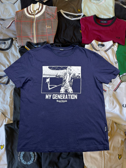 Three Stroke T-shirt | Marineblau | Gr. S