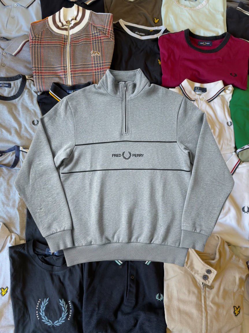 Fred Perry Quarterzip | Grau | Gr. S