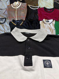 Three Stroke Polo | Schwarz / Weiß | Gr. S