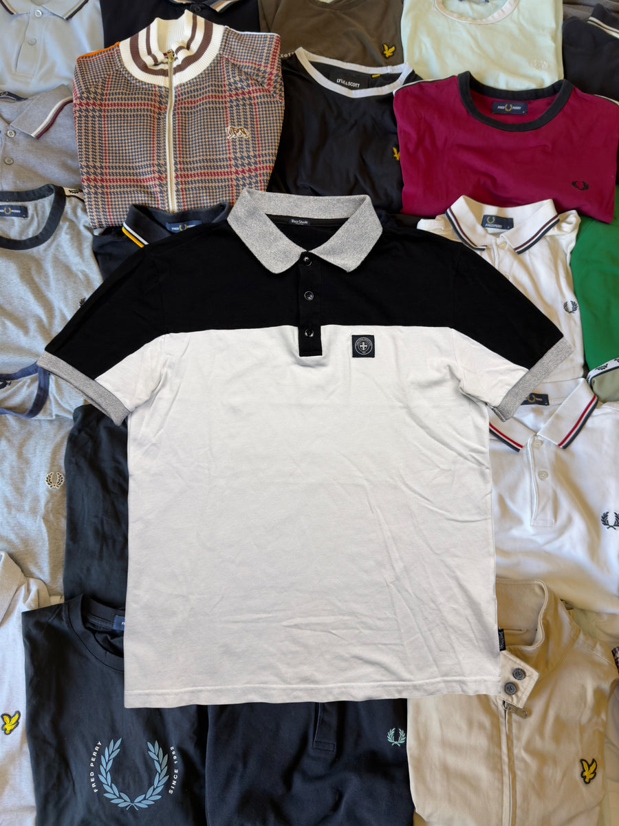 Three Stroke Polo | Schwarz / Weiß | Gr. S