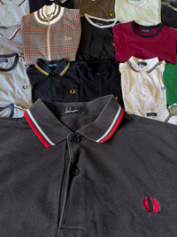 Fred Perry Polo | Schwarz / Rot | Gr. M
