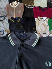 Fred Perry Polo | Schwarz / Mintgrün| Gr. L