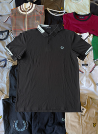 Fred Perry Polo | Schwarz / Mintgrün | Gr. L