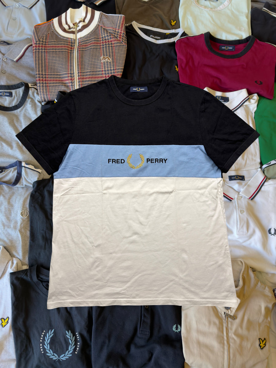Fred Perry T-shirt | Schwarz / Blau | Gr. L