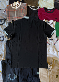 Fred Perry Polo | Schwarz / Mintgrün | Gr. L