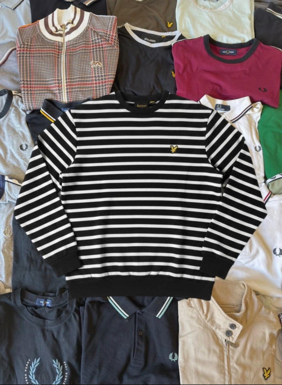 Lyle & Scott Langarm Shirt | Schwarz-Weiß | Gr. L
