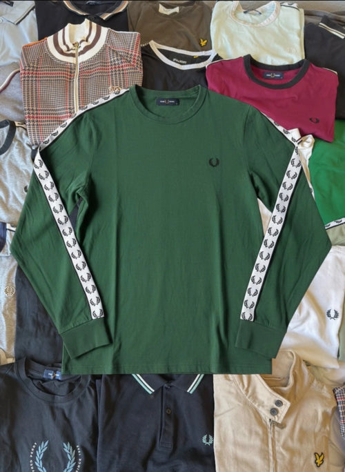 Fred Perry Langarm Shirt | Grün | Gr. M