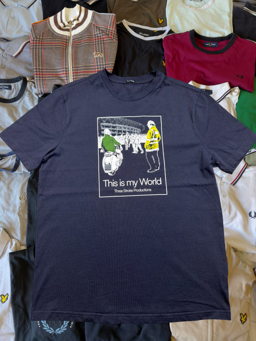 Three Stroke T-shirt | Marineblau | Gr. S