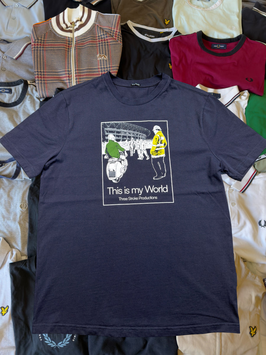 Three Stroke T-shirt | Marineblau | Gr. S