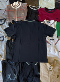 Fred Perry Polo | Schwarz / Mintgrün| Gr. L
