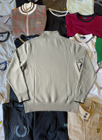 Fred Perry Quarterzip | Salbeigrün | Gr. L