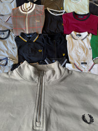 Fred Perry Quarterzip | Salbeigrün | Gr. L